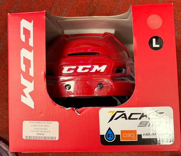 *BRAND NEW PRO SHOP SALE* Large CCM Tacks 910 Helmet RED