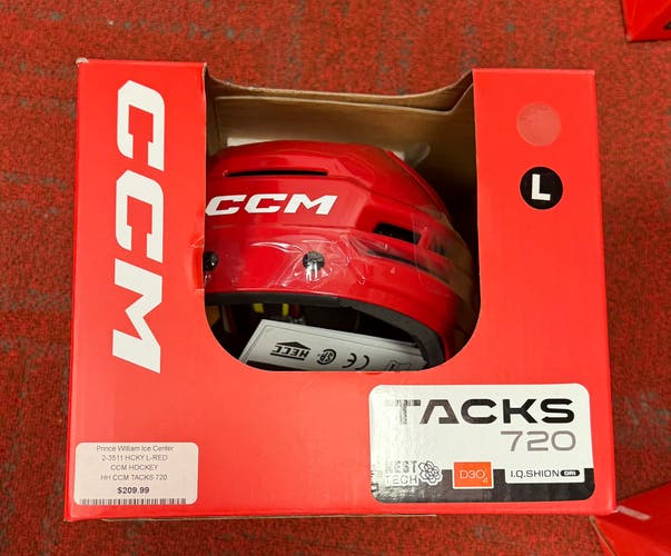 *BRAND NEW PRO SHOP SALE* Large CCM Tacks 720 Helmet RED