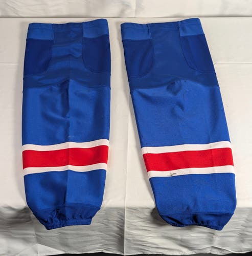 New York Rangers Pro Stock Reebok Hockey Socks - Blue Base Colorway - Adult XL