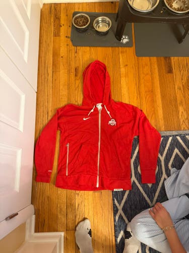 Ohio State Team Issued Red Adult Unisex Large Nike Full Zip Sweatshirt (Used)