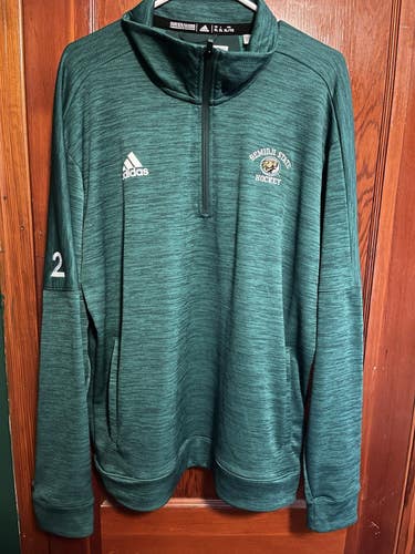 Bemidji State Hockey Adidas Climalite Player-Issue 1/4 Zip - Green (Adult XL)