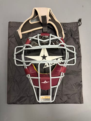 Burgundy All Star Catcher's Mask (Used) (Unused Pads)