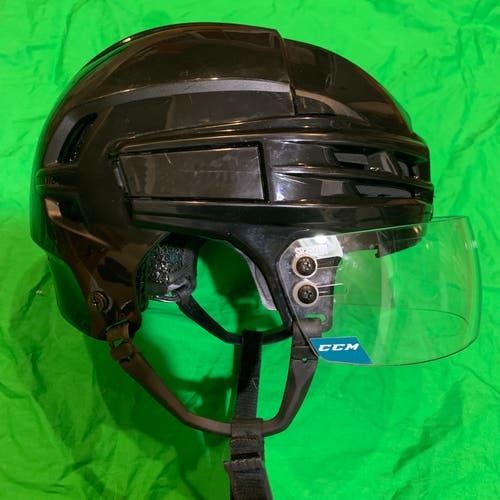 CCM Super Tacks X Medium Black Pro Stock Helmet + Short Cut Visor San Jose *Read Full Description*