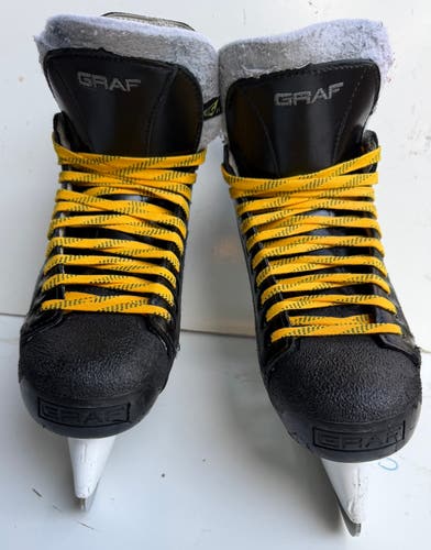 2025 Graf G755 Pro Hockey Skates Regular Width 9.5 with XS SB holders and Profiled Step Steel