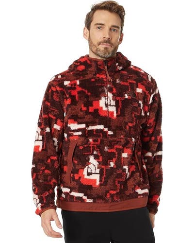 The North Face Campshire Men's Fiery Red Digi 1/4 Zip Fleece Hoodie Size S NCL2