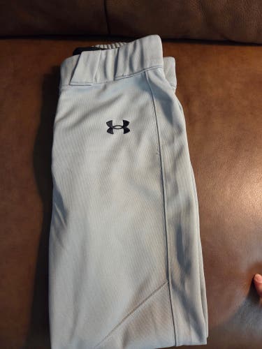 Gray Men's Youth Large Under Armour Game Pants (Used)