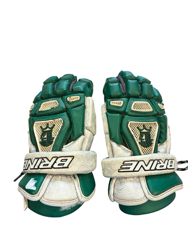 Used Brine KING 4 GLOVES Lacrosse Gloves Womens Green 12" 11682-S000132687