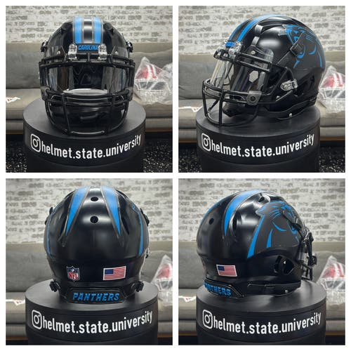 Carolina Panthers “Black Alternative” Football Helmet - Schutt Full Size