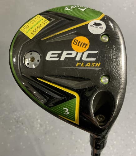 Callaway EPIC FLASH 15° #3 Fairway Wood 43" TENSEI AV Series 75 Stiff Flex USED