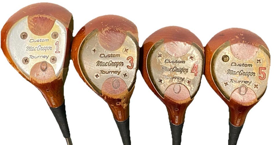 MacGregor Custom Tourney Leaf Cluster OCC Wood Set 1w,3w,4w,5w RH 2 Steel HC's