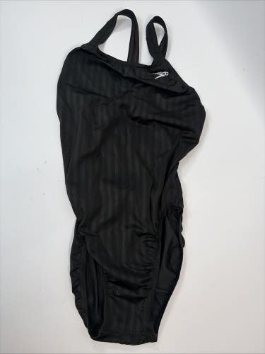 Speedo Solid Super Proback One-Piece Swimsuit, Black, 38