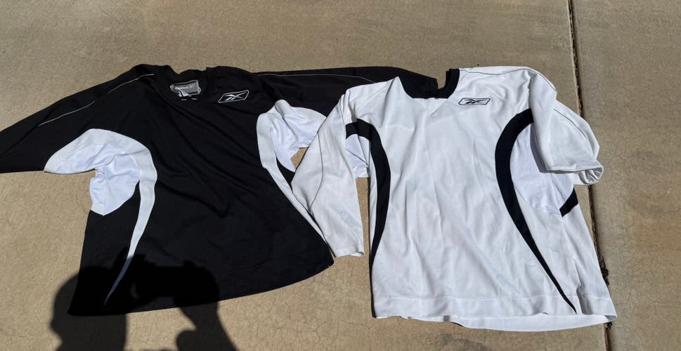 White and Black XL Men's Reebok Jerseys (Used)