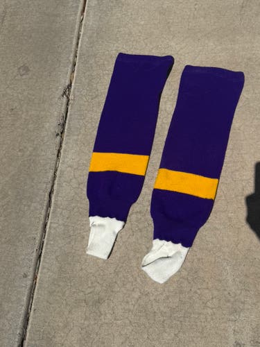 Purple and yellow Senior Small Knit Socks (Used)