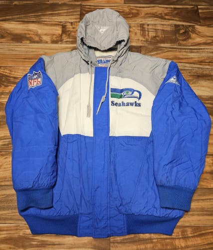 Vintage 1990s Seattle Seahawks Apex One Vtg NFL Sports Jacket Coat Size L/XL