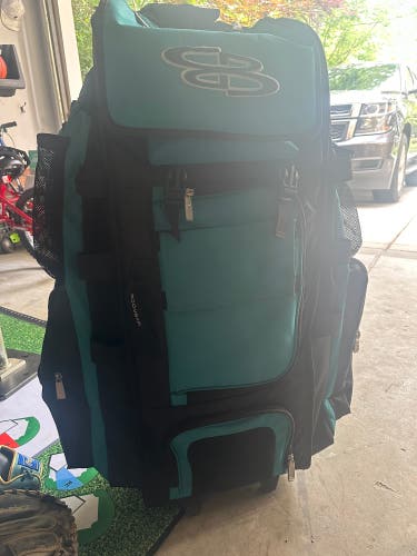 Boombah Rolling Superpack XL Black and Teal Catcher's Bag (Used)