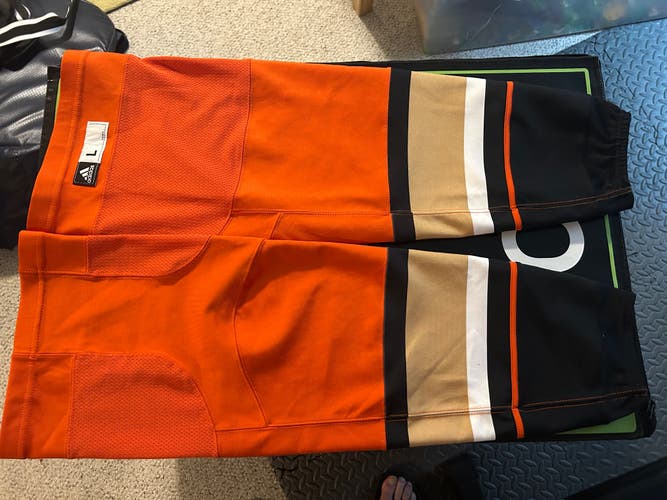 Anaheim Ducks Pro Stock hockey socks Adidas size large Excellent condition