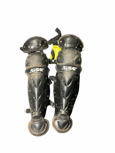 Used All Star ALLSTAR BLK CATCHER SHIN GUARDS Catchers Leg Guards Black Youth 11834-S000051347