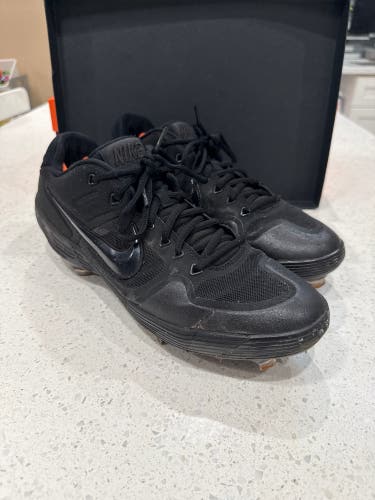 Black Men's Size M 11.0 (W 12.0) Adult Nike Alpha Huarache Elite 2 Low MCS Low Top Metal (Used)