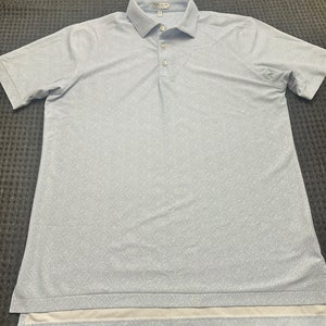Peter Millar light blue and white polo