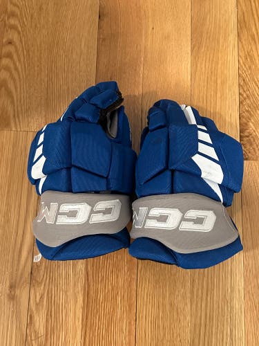 CCM Super Tacks AS-V Pro Stock Hockey Gloves 13” Sudbury Wolves OHL Blue