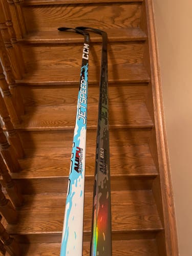 (2 Pack) Senior UNRELEASED CCM JetSpeed Right FT9 Pro Handed Hockey Stick P28 75 Flex Pro Stock (New
