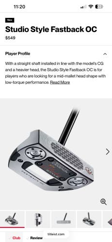 Scotty Cameron Studio Style 2026 Fastback OC 37" Onset-Center Putter w/ HC