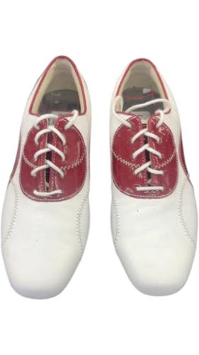 FootJoy Golf Shoes LoPro Collection White/Red Good Condition Size 7.5