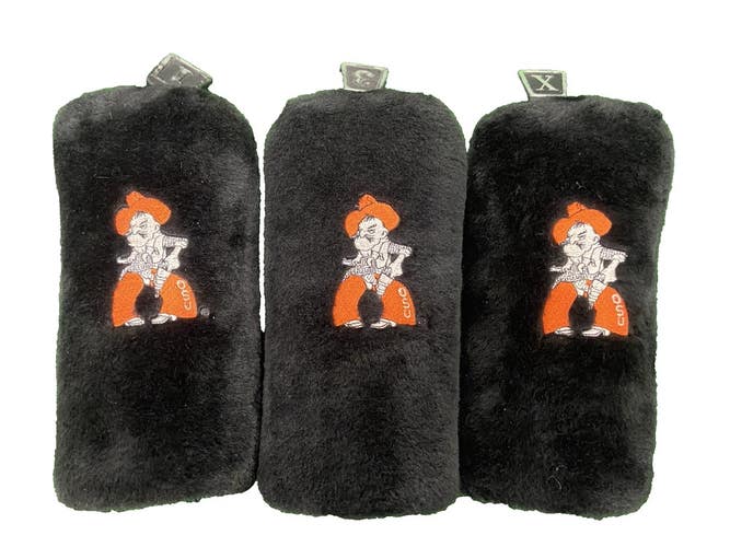 Oklahoma State Cowboys Fuzzy Sock Headcover Set - Driver, 3 Wood, X Fairway Wood