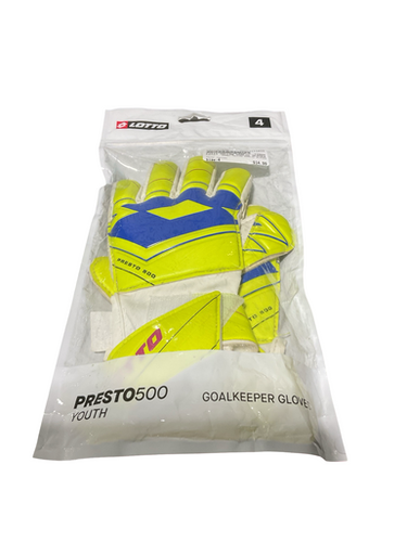 Used Lotto YELLOW GOALIE GLOVES Soccer Goalie Gloves Yellow 4 11834-S000051030