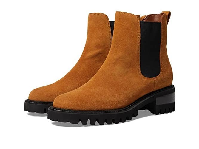 Aerosoles Ronn Chelsea Boots Women's US 5 Tan Leather Round Toe Ankle JOBB306