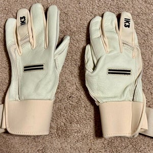 Warstic IK3 PRO CABRETTA LONG CUFF BATTING GLOVES "BONE" (New) (YouthM)