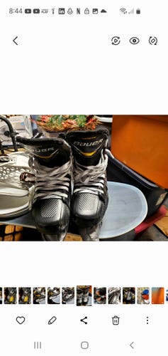 Bauer Ultrasonic Hockey Goalie Skates Extra Wide Width Pro Stock 8 (Used)