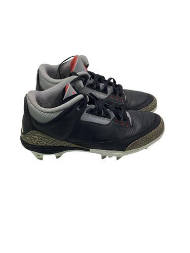 Used Nike JORDAN 3 MID SZ 10 Adult FB Cleats Black Senior 10 11347-S000269630