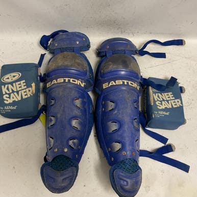 Used Easton Intermediate Catchers Leg Guards Royal Blue 11855-S000204021