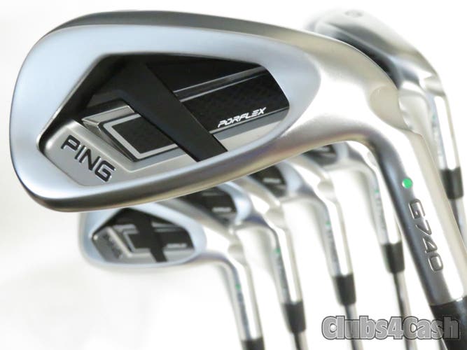 PING G740 Irons Green Dot Dynamic Gold S300 Stiff 5-P+U +1/2" TALL   Shop Wear