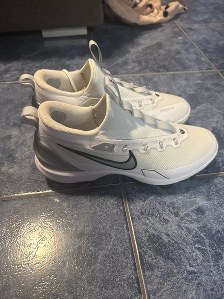 White Men's Size M 10.0 (W 11.0) Adult Nike Force zoom trout 9 pro Low Top Molded Cleats (New)