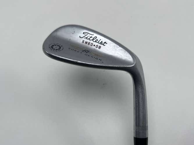 Titleist Vokey Spin Milled Chrome Wedge 60* 8 Bounce Wedge Steel Mens RH