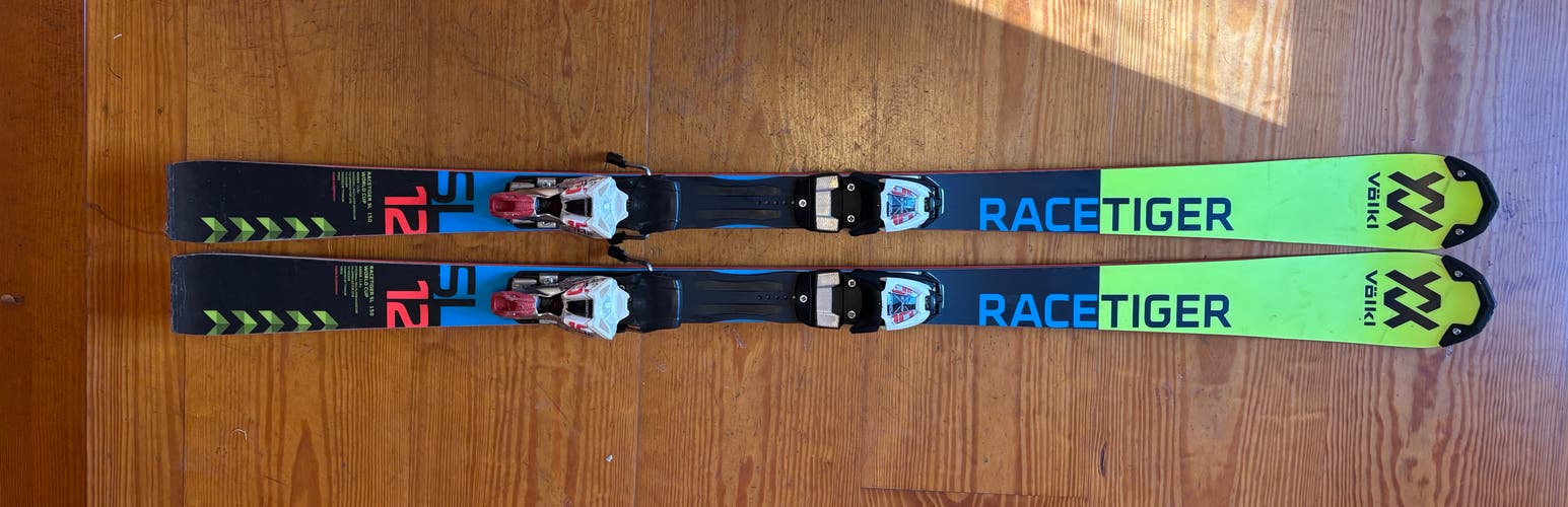 Kid's 2018 Volkl 150 cm Racing Racetiger SL Skis With Bindings Max Din 10 (Used)