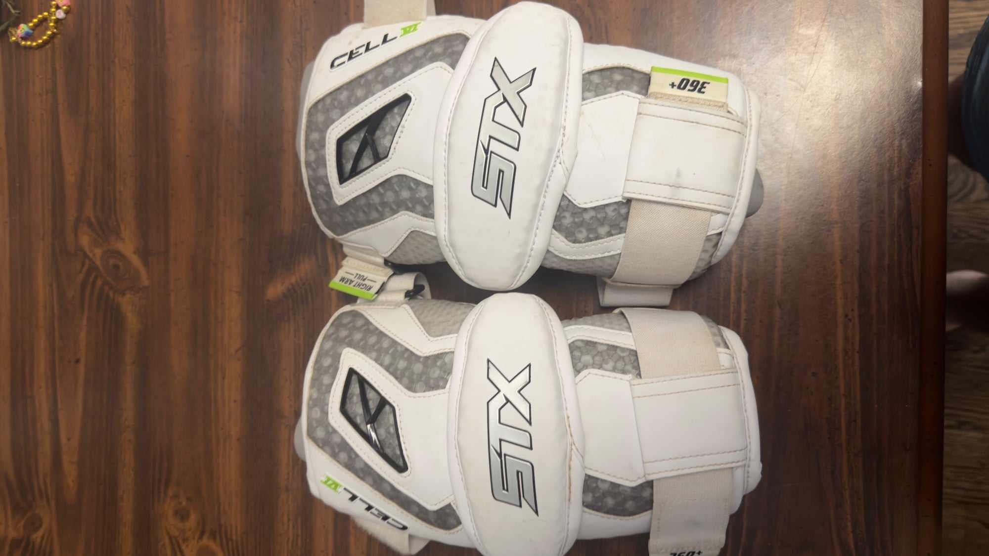 STX Lacrosse Cell V Arm Pads, Pair,White STX Cell V Elbow Pads