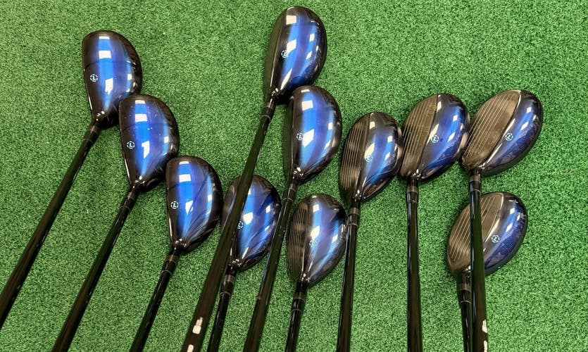 Lazrus Hybrid Iron Golf Club Set 1-PW+GW MRH Stiff Flex Graphite Shafts 11PC's