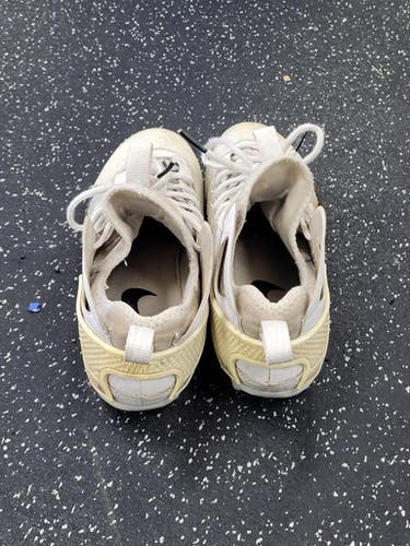 Used Nike HUARACHE 9 LAX Cleats Mens White Senior 10 11849-S000040142