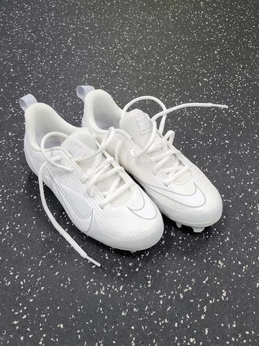 Used Nike LAX Cleats Boys White Junior 02.5 11849-S000040044