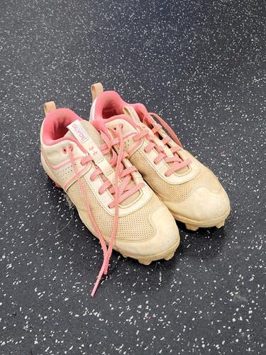 Used Under Armour GLYDE BB/SB Cleats Pink And White Junior 05 11849-S000040028