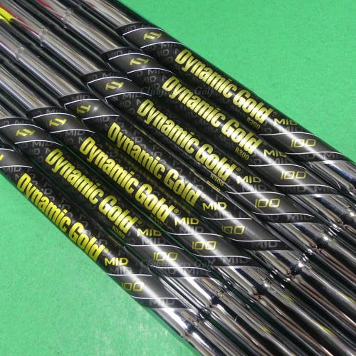 True Temper Dynamic Gold Mid 100 R300 .355 Regular Pulled Iron Shafts SET OF 7