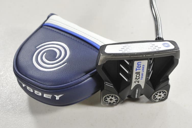 Odyssey Ten 2-Ball Tour Lined 33" Putter RH Stroke Lab Steel with Cover #218913