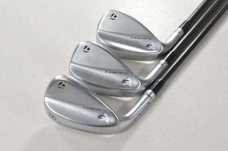LEFT HAND TaylorMade Milled Grind 3 Chrome 50*,54*,60* Wedge Set Graphite 218467