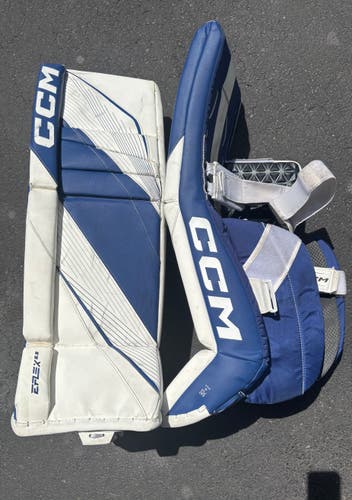 32+1 CCM EFlex 6.9 Goalie Leg Pads - Royal Blue/White