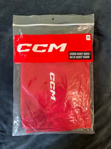 Red Senior Large CCM SX5000 Socks (New)