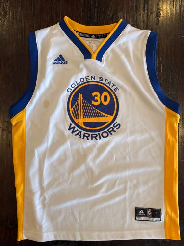 White Large Boys Adidas Jersey (Used)