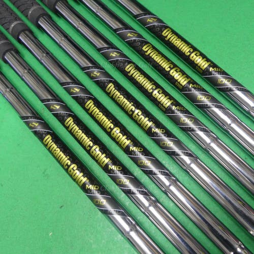 True Temper Dynamic Gold Mid 100 S300 .355 Stiff Pulled Iron Shafts SET OF 7